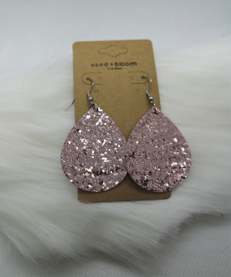 Champagne Pink Sparkle Earrings